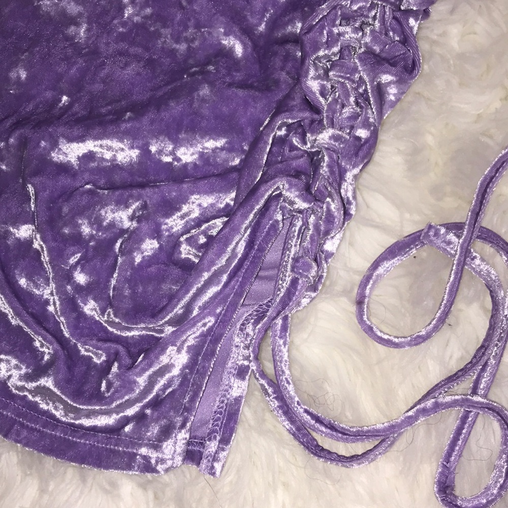 Beautiful sexy velour mini dress size small - Picture 14 of 16